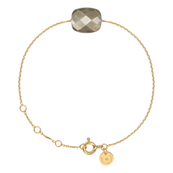 Morganne Bello Pyrite Cushion Yellow Gold Bracelet
