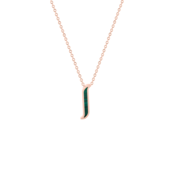 Alif Mosaic Malachite Necklace In 18K Rose Gold