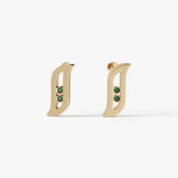 Alif Brilliance 18k Yellow Gold and Emerald Earrings