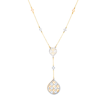 Al Qasr Drop-Shaped Necklace in 18K Rose and White Gold 