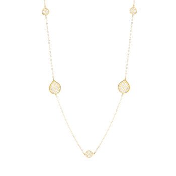 Al Qasr Drop-Shaped Long Tin Cup Necklace in 18K Rose and White Gold 