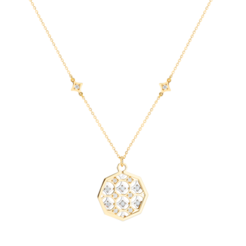 Al Qasr Arabesque (Octagonal-Shaped) Diamond Necklace in 18K Yellow and White Gold