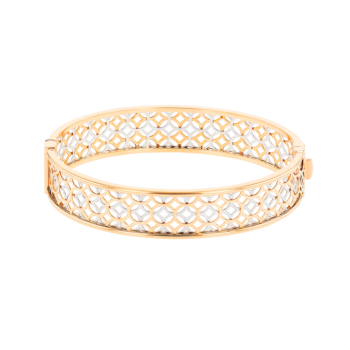 Al Qasr Arabesque Large Split Bangle in 18K Rose and White Gold 