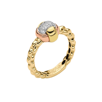 Fope gold ring with diamonds