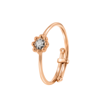 Children's Jewellery Ara Diamond Adjustable Ring Flower Rose Gold Eight Petals