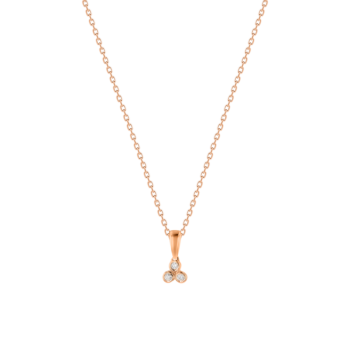 Children's Jewellery Ara Diamond Necklace Rose Gold Earring Three Studs 