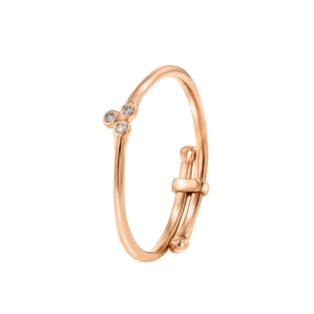 Children's Jewellery Ara Diamond Resizable Ring  Rose Gold Earring Three Studs 