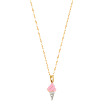 قلادة آرا بامبي من الذهب الوردي عيار 18 قيراط مرصعة بالألماس