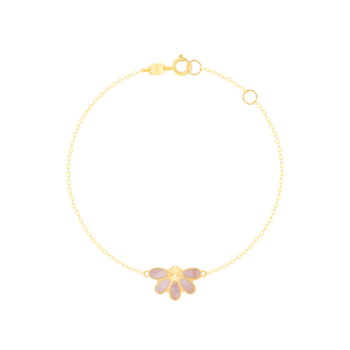 Damas Children's Half Flower Coloured Mother Of Pearl Bracelet In 18K Yellow Gold 