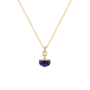 Dome Majesty Lapis Lazuli Diamond Necklace 