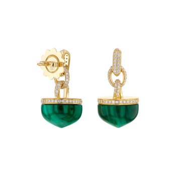 Dome Majesty Malachite Drop Earrings 