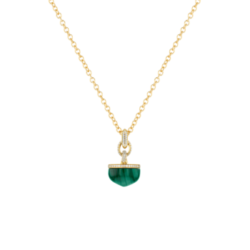 Dome Majesty Malachite Diamond Necklace