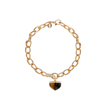 Dome Majesty Tiger Eye Diamond Bracelet