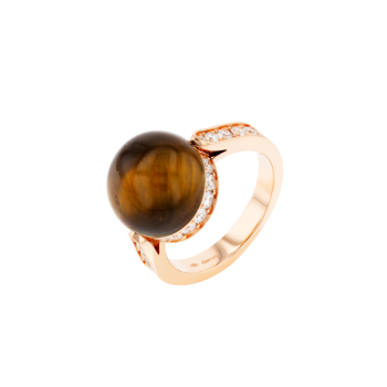 Dome Majesty Tiger Eye Diamond Ring 