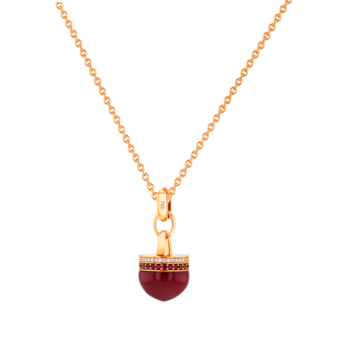 Dome Majesty Garnet and Diamond Pave Necklace 