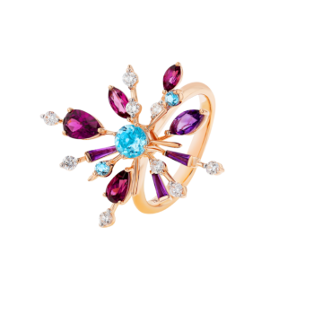 Fireworks Flare Semi Precious  Ring in 18K Rose Gold