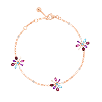 Fireworks Flare Semi Precious  Anklet in 18K Rose Gold