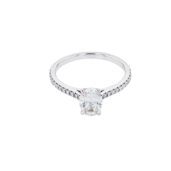 Gaia Oval Diamond Ring In 18K White Gold