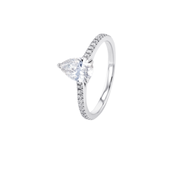 Gaia Pear Diamond Ring In 18K White Gold