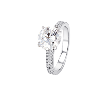 Gaia Round Brilliant 3Ct. Diamond Double Band Ring In 18K White  Gold