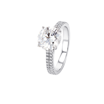 Gaia Round Brilliant 5Ct. Diamond Double Band Ring In 18K White  Gold