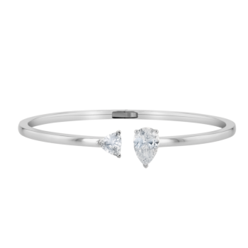 Gaia Selene Diamond Bangle In 18K White Gold