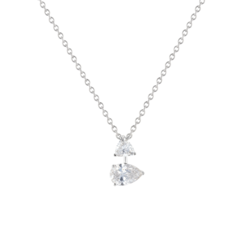 Gaia Selene Diamond Pendant Chain In 18K White Gold