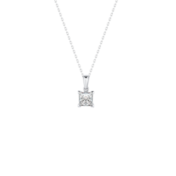 Gaia Brilliant Diamond Pendant-Chain in 18k White Gold