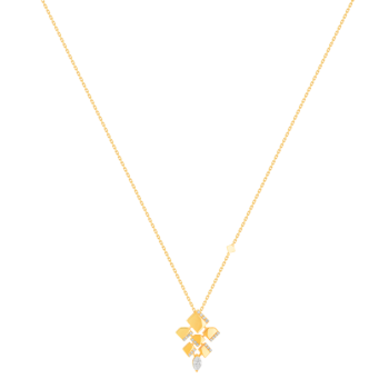 Glacial  Necklace in 18K Yellow Gold Studded  with  Diamonds