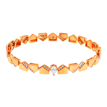 Glacial  Bangle  in 18K Rose  Gold Studded  with  Diamonds