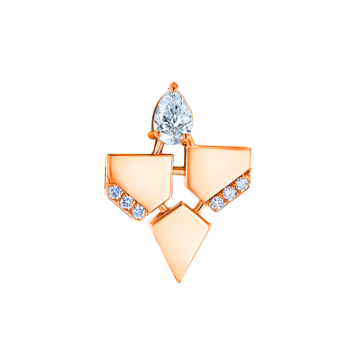 Glacial  Earring  in 18K Rose  Gold Studded  with Diamonds