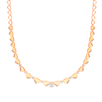 Glacial  Necklace in 18K Rose  Gold Studded  with  Diamonds