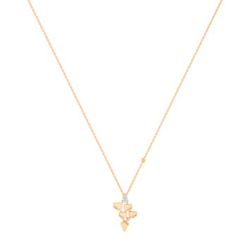 Glacial  Necklace in 18K Rose  Gold Studded  with   Diamonds