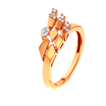 Glacial Ring  in 18K Rose  Gold Studded Diamonds