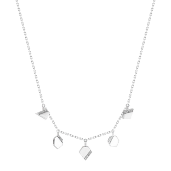 Glacial Necklace  in 18K White  Gold Studded with Diamonds