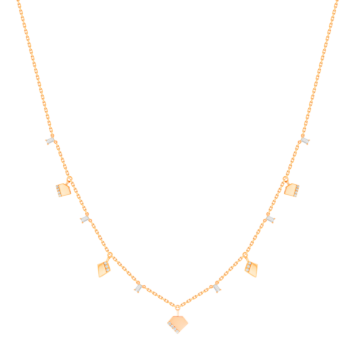 Glacial Necklace  in 18K Rose  Gold Studded with Diamonds