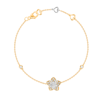 Heart To Heart Star Flower Bracelet Yellow Gold 