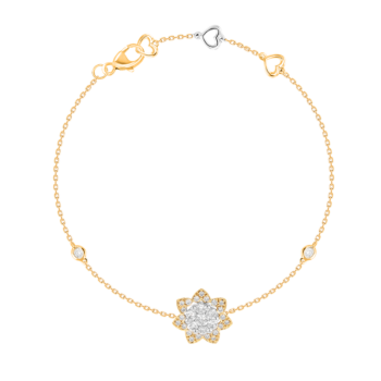 Heart To Heart Star Flower Bracelet Yellow Gold 