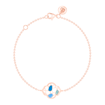 Jal Crystal Blue Waves 18K Rose Gold Bracelet 