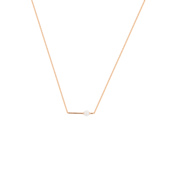 Kiku Glow Necklace in 18K Rose Gold With a Freshwater Pearl