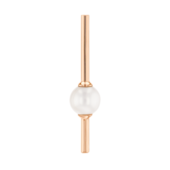 Kiku Glow Earrings in 18K Rose Gold With Two Freshwater Pearls on Straight Bar