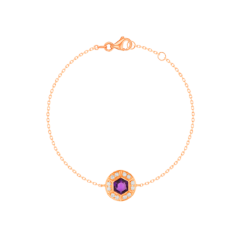 Kanzi Bracelet in 18K Rose Gold and studded with Purple Amethyst