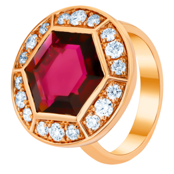 Kanzi Ring in 18K Rose Gold and studded with Pink Tourmaline