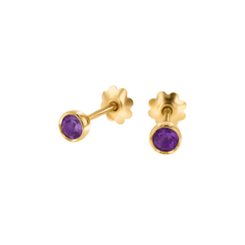 Children's Jewellery Ara AmethystFebruary Birthstone Earrings       