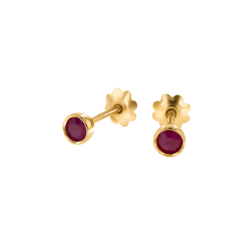 Children's Jewellery Ara Ruby July Birthstone Earrings                