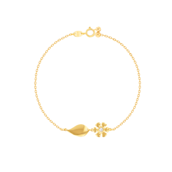 Ara Six Petals Flower Diamond Bracelet In 18K Yellow Gold   