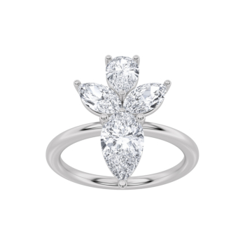 Gaia Luxe Fashion 18k White Gold Lab-Grown Diamond Ring
