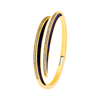 Qamar Bangle in 18K Yellow Gold, with Lapiz Lazuli and Diamonds