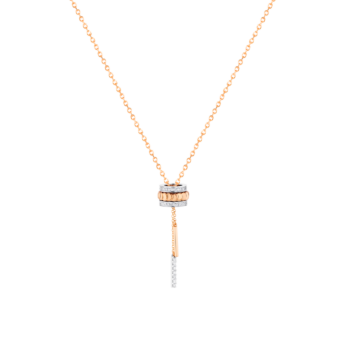 Revolve Diamond Pendant Chain With Moving Mechanism with sliding chain set in 18K Rose Gold