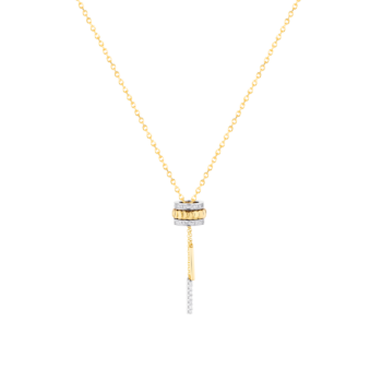 Revolve Diamond Pendant Chain With Moving Mechanism with sliding chain set in 18K Yellow Gold